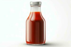 Glass bottle ketchup. Generate Ai photo