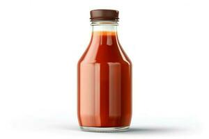 Glass bottle ketchup tomato. Generate Ai photo