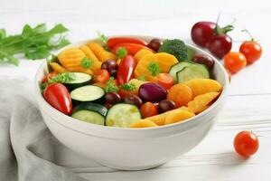 Vegetable mix bowl. Generate Ai photo