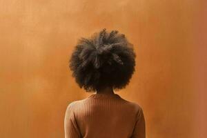Unrecognizable afro woman hair. Generate Ai photo