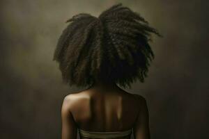 irreconocible afro mujer. generar ai foto