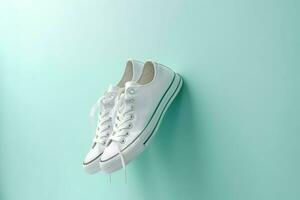 Stylish white sneakers. Generate Ai photo