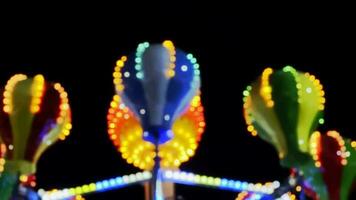 Blurry Amusement Park Happy Times Place at Night video