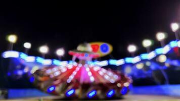 Blurry Amusement Park Happy Times Place at Night video