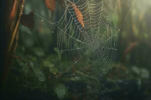 Spider web catches. Generate Ai photo
