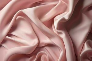 Soft pink fabric banner. Generate Ai photo