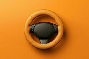 Steering wheel mockup. Generate Ai photo