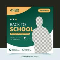 Back to school for social media post template and online advertisement vector