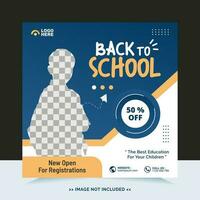 Back to school for social media post template and online advertisement vector