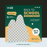 Back to school for social media post template and online advertisement vector