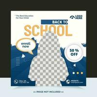 Back to school for social media post template and online advertisement vector