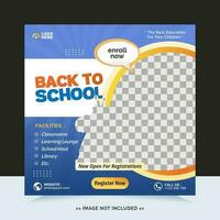 Back to school for social media post template and online advertisement vector