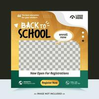 Back to school for social media post template and online advertisement vector