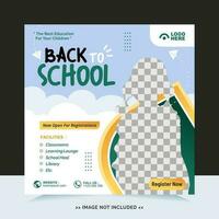 Back to school for social media post template and online advertisement vector