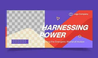 Power sport horizontal banner template design. Perfect for promotional media for national sports event, fitness company, hospital, gym business, sport background. vector