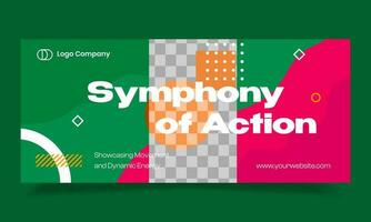 Symphony sport horizontal banner template design. Perfect for promotional media for national sports event, fitness company, hospital, gym business, sport background. vector