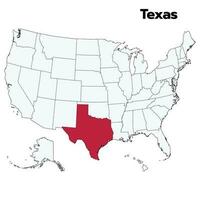 Texas mapa con Estados Unidos bandera. Estados Unidos mapa vector