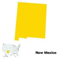 New Mexico map with USA flag. USA map vector