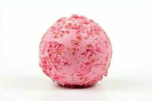 rosado fresa hielo crema pelota. generar ai foto