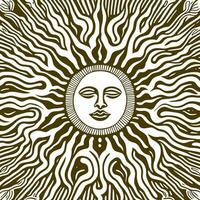 Vintage Style Decorative Summer Sun Design vector