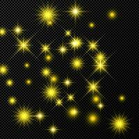 Gold backdrop with stars and dust sparkles vector