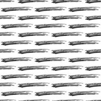 Seamless pattern with black pencil brushstrokes in abstract shapes on white background. Vector illustration