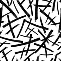 Seamless pattern with black marker brushstrokes in abstract shapes on white background. Vector illustration