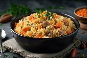 pilaf carne bol. generar ai foto