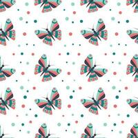 Seamless pattern with butterflies on a white background. Print for fabric, tablecloths, wallpaper, wrapping paper. vector