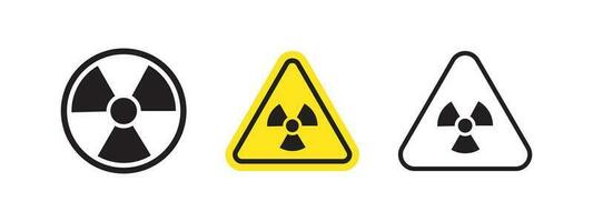 Signs of the threat of radiation. Warning sign. Caution signs. Vector scalable graphics