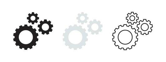 Gear icons. Machine gear icons. Gear wheel collection. Vector scalable graphics