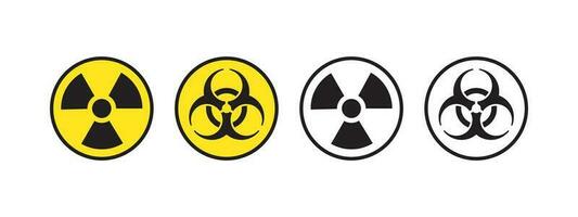redondo radiación y peligro biológico iconos radiación señales. advertencia signo. vector escalable gráficos
