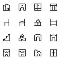 Collection of Estate and Furniture Bold Line Icons vector