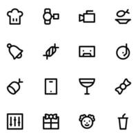 Pack of Celebration and Food Line Icons vector