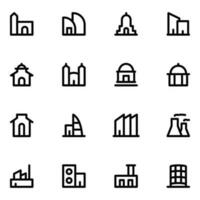 Pack of Architectures Bold Line Icons vector