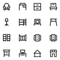Bundle of Home Furniture Bold Line Icons vector
