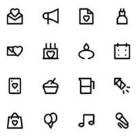 Set of Linear Celebrations Icons vector