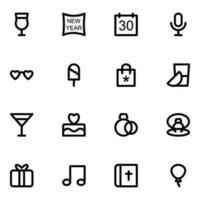 Set of Party and Celebration Line Icons vector