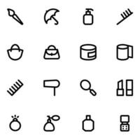 Pack of Beauty Equipments Linear Icons vector
