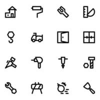 Trendy Construction and Plumbing Bold Line Icons vector