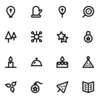 Pack of Christmas Day Bold Line Icons vector