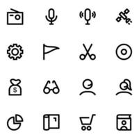 Set of Communication Accessories and Business Line Icons vector