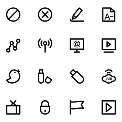 Collection of Communication and Technology Line Icons