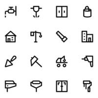 Pack of Construction Bold Line Icons vector