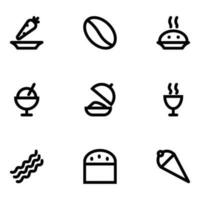 Collection of Healthy Edibles Line Icons vector