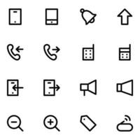 Set of 16 Communication Line Icons vector