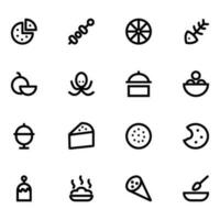 Collection of Trendy Fast Food Line Icons vector