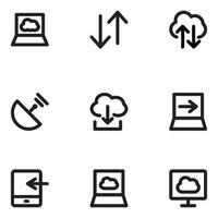 Set of Cloud Computing and Services Bold Line Icons vector