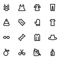 Set of Women Clothing Linear Icons vector