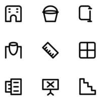 Trendy Construction Accessories Bold Line Icons vector